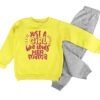 Παιδικό Σετ Χοντρές Φόρμες Φούτερ, Μπλούζα και Παντελόνι με Σχέδιο - Κίτρινο (73148)
