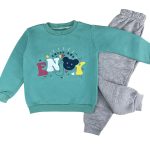 Παιδικό Σετ Χοντρές Φόρμες Φούτερ, Μπλούζα και Παντελόνι με Σχέδιο - Βεραμάν (73176)