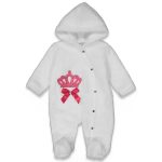 Βρεφικό Φορμάκι Fleece με Κουκούλα και Κορώνα - Φιογκάκι (73441)