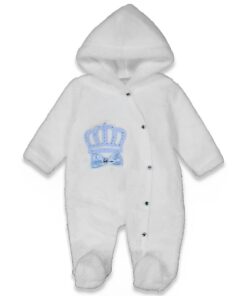 Βρεφικό Φορμάκι Fleece με Κουκούλα και Κορώνα – Παπιγιόν (73430)