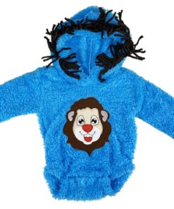 Βρεφικό Κορμάκι Fleece Μακρυμάνικο με Σχέδιο Λιοντάρι - Μπλε