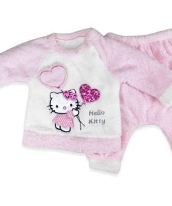 Βρεφικό Σετ Fleece Μπλούζα και Παντελόνι με Ήρωα Κινουμένων Σχεδίων – Απαλό Ροζ (73308)