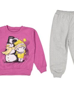 Βρεφικό Σετ Λεπτές Φόρμες, Μπλούζα και Παντελόνι με Σχέδιο - Φουξ (73009)