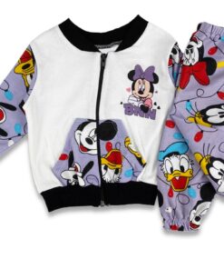 Βρεφικό Σετ Ζακετάκι και Παντελόνι με Ήρωες Κινουμένων Σχεδίων – Λιλά (ΜΙΝ-72583)