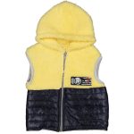 Ζακετάκι Αμάνικο Fleece με Κουκούλα - Κίτρινο (72674)