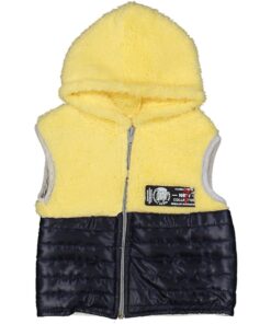 Ζακετάκι Αμάνικο Fleece με Κουκούλα - Κίτρινο (72674)