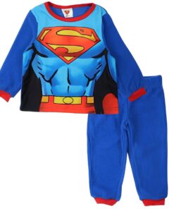 DC Παιδικό Fleece Σετ Χοντρή Πιτζάμα Μπλούζα και Παντελόνι με Σχέδιο Φιγούρα Superman - Μπλε (75508)