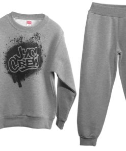 Joyce Παιδικό Σετ Χοντρές Φόρμες Φούτερ, Μπλούζα και Παντελόνι - Γκρι (2364120)