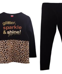 Joyce Παιδικό Μακό Σετ Μπλούζα και Κολάν Παντελόνι με Σχέδιο - Μαύρο (2363172)