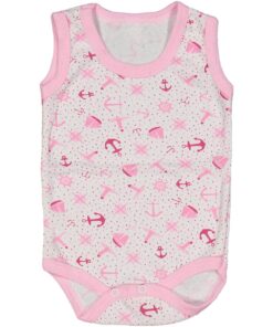 Κορμάκι Αμάνικο με Σχέδιο Άγκυρες - Ροζ (75581)