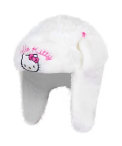 Σκουφάκι Χειμωνιάτικο Fleece με Σχέδιο "Hello Kitty" - Άσπρο (74701)