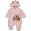 Βρεφικό Φορμάκι Fleece με Κουκούλα και Σχέδιο - Ροζ (74248)