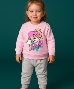 Βρεφικό Σετ Λεπτές Φόρμες, Μπλούζα και Παντελόνι με Ήρωα Κινουμένων Σχεδίων - Ροζ (ΛΟΛ-74555)