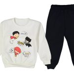 Παιδικό Σετ Χοντρές Φόρμες Φούτερ, Μπλουζίτσα και Παντελόνι με Υπερήρωες - Άσπρο (ΜΠΑ-74836)