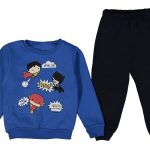 Βρεφικό Σετ Φόρμες Μπλουζίτσα και Παντελόνι με Υπερήρωες - Μπλε (ΜΠΑ-74828)