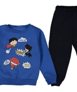 Βρεφικό Σετ Φόρμες Μπλουζίτσα και Παντελόνι με Υπερήρωες - Μπλε (ΜΠΑ-74828)