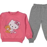 Βρεφικό Σετ Χοντρές Φόρμες Φούτερ, Μπλουζίτσα και Παντελόνι με Ήρωα Κινουμένων Σχεδίων - Ροζ (ΚΙΤ-74104)