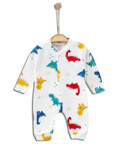 Βρεφικό Φορμάκι με Σχέδιο και Ανοιχτά Ποδαράκια – Λευκό (76914)