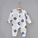 Φορμάκι Βρεφικό με Σχέδιο Αρκουδάκια και Κλειστά Ποδαράκια - Μπλε (76961)