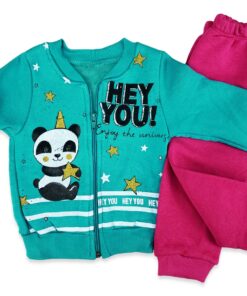 Βρεφικό Σετ Φόρμες Χοντρές Ζακετάκι και Παντελόνι με Σχέδιο - Βεραμάν (76029)