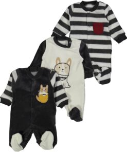 Βρεφικό Φορμάκια Βελουτέ Σετ 3 Τεμαχίων με  Σχέδιο - Γκρι (77700)