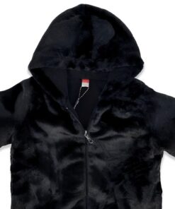 Joyce Οικολογική Παιδική Γούνινη Ζακέτα με Κουκούλα - Μαύρη (2363920)