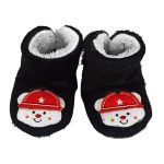 Παντοφλάκια - Μποτάκια Αγκαλιάς Fleece με Σχέδιο - Μαύρο (77953)