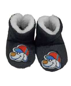 Παντοφλάκια – Μποτάκια Αγκαλιάς Fleece με Σχέδιο – Ανθρακί (77962)