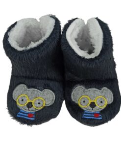 Παντοφλάκια – Μποτάκια Αγκαλιάς Fleece με Σχέδιο – Ανθρακί (77971)