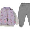 Βρεφικό Σετ Μπλούζα με Παντελόνι και Αμάνικο Μπουφαν με Ήρωες Κινουμένων Σχεδίων - Λιλά (ΝΤΕ-ΝΤΑΙ-77705)