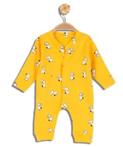 Φορμάκι Βρεφικό με Σχέδιο Κουταβάκια Δαλματίας και Ανοιχτά Ποδαράκια - Κίτρινο (81285)