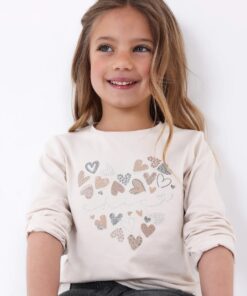Mayoral Παιδική Μπλούζα με Σχέδιο Καρδούλες - Εκρού (13-00178-078)