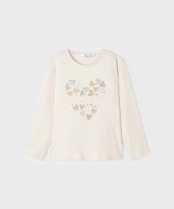 Mayoral Παιδική Μπλούζα με Σχέδιο Καρδούλες – Εκρού (13-00178-078)