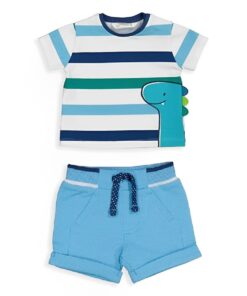 Mayoral Βρεφικό Σετ Κοντομάνικη Μπλούζα και Σορτσάκι με Σχέδιο Δεινοσαυράκι - Ριγέ