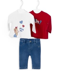Mayoral Βρεφικό Σετ Τριών Τεμαχίων Μπλούζες και Παντελόνι (23-01098-024)