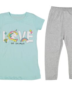 Παιδικό Σετ Κοντομάνικη Μπλουζίτσα και Παντελονάκι Κάπρι - Σιέλ (81180)