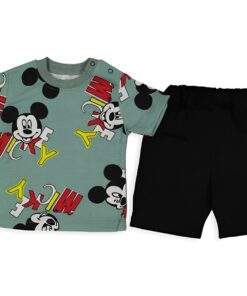 Σετ Κοντομάνικη Μπλουζίτσα και Σορτσάκι με Σχέδιο Ήρωα Κινουμένων Σχεδίων - Πράσινο (80976)