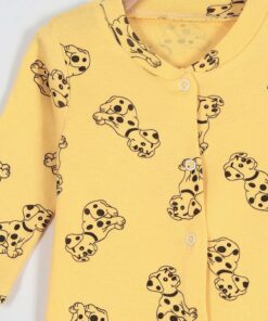 Βρεφικό Φορμάκι με Σχέδιο Σκυλάκια Δαλματίας και Ανοιχτά Ποδαράκια – Κίτρινο (81451)