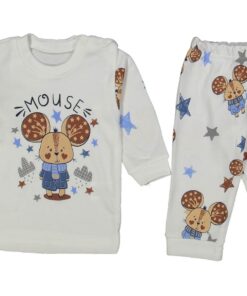 Βρεφικό Σετ Μπλούζα και Παντελόνι με Σχέδιο Ποντικάκι – Σκούρο Μπλε (82109)