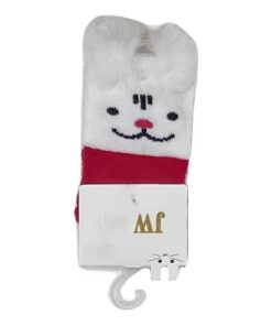 Καλτσούλα Βρεφική με Σχέδιο Λαγουδάκι και Φουντάκια -  Κόκκινη (83169)