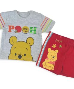 Disney Βρεφικό Σετ Μπλουζίτσα και Παντελονάκι Σορτσάκι με Σχέδιο Γουίνι το Αρκουδάκι - Κόκκινο (84025)