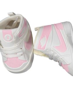 Παπουτσάκια Μποτάκια Βρεφικά Αγκαλιάς με Κορδονάκια - Ροζ (84283)