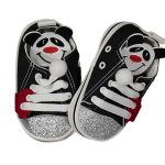 Παπουτσάκια Βρεφικά Αγκαλιάς με Σχέδιο Ζωάκι Πάντα - Μαύρο (84240)