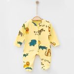 Φορμάκι Βρεφικό με Σχέδιο Ζωάκια της Ζούγκλας με Κλειστά Ποδαράκια - Κίτρινο (85643)