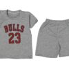 Παιδικό Σετ Κοντομάνικη Μπλούζα και Βερμούδα "Bulls 23" - Γκρι (86190)