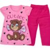Παιδικό Σετ Μπλούζα και Παντελόνι Κολάν Κάπρι με Σχέδιο Αρκουδάκι "Cuties" Ροζ
