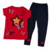 Παιδικό Σετ Μπλούζα και Παντελόνι Κολάν με Σχέδιο Στάμπα και Χρυσόσκονη - Κόκκινο (85329)
