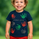 Παιδικό Σετ Μπλούζα και Σορτσάκι με Σχέδιο "Change Game" - Σκούρο Μπλε (86231)