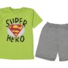 Παιδικό Σετ Μπλούζα και Σορτσάκι με Σχέδιο Υπερήρωα - Λαχανί (ΣΟΥ-86614)