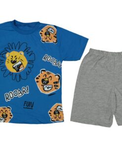 Παιδικό Σετ Μπλούζα και Σορτσάκι με Σχέδιο Λιοντάρι "Roar" - Μπλε (84735)